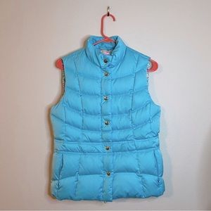 NEW LILLY PULITZER Shorely Blue Lauren puffer vest